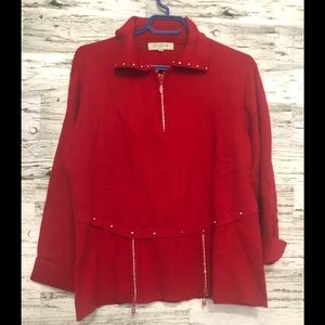 Jaguar ted rhinestone embellished mid sleeve top